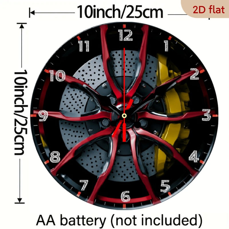 1pc 10-Inch Vintage Racing Car Brake Disc & Caliper Wall Clock -