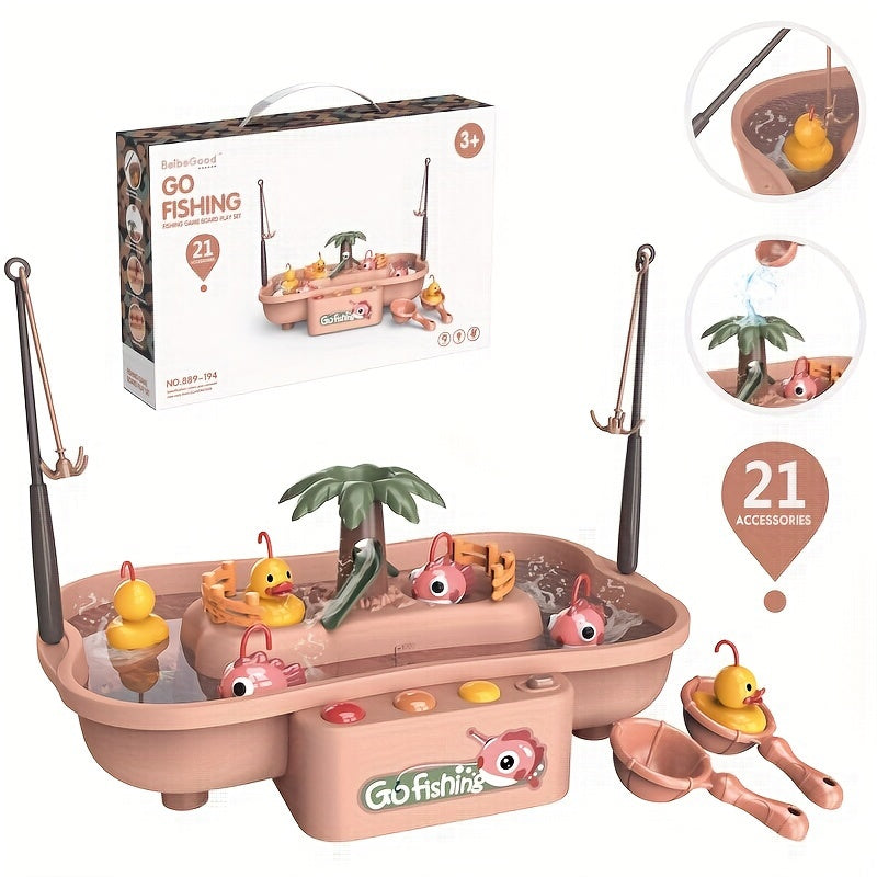 Water Circulation Fishing Game Board Game Set, Electronic Toys, Children's Early Learning Toys With 6 Songs Halloween Christmas Gift