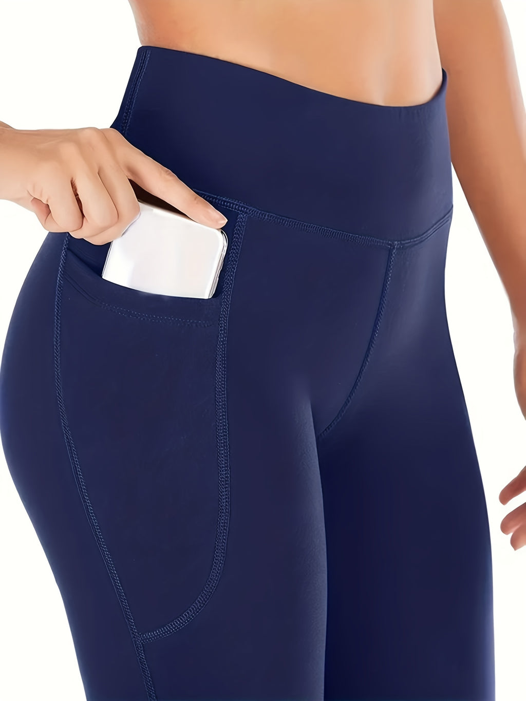 [Yoga Leggings] High Waist Solid Color Running Yoga Flare Leggings | Women's Activewear Wide Leg Bootcut Pants, Side Pocket Sports Workout
