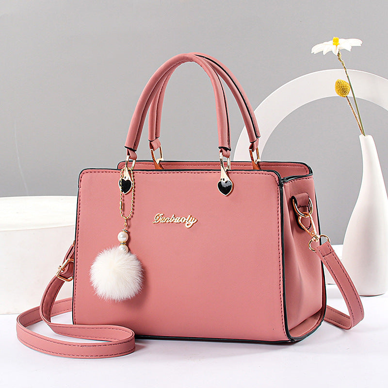 Elegant Lightweight Faux Leather Handbag - Women's Solid Color Shoulder Bag