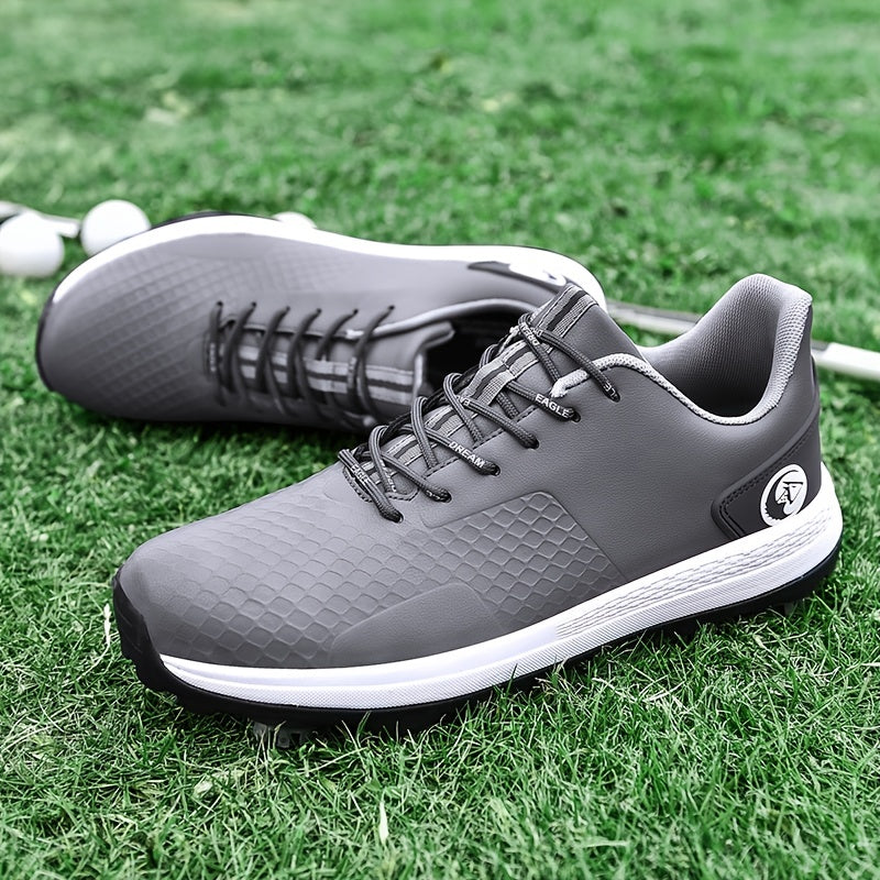 Men's Non-slip Spiked Golf Shoes, Professional Lace Up Sports Sneakers For Golf Training