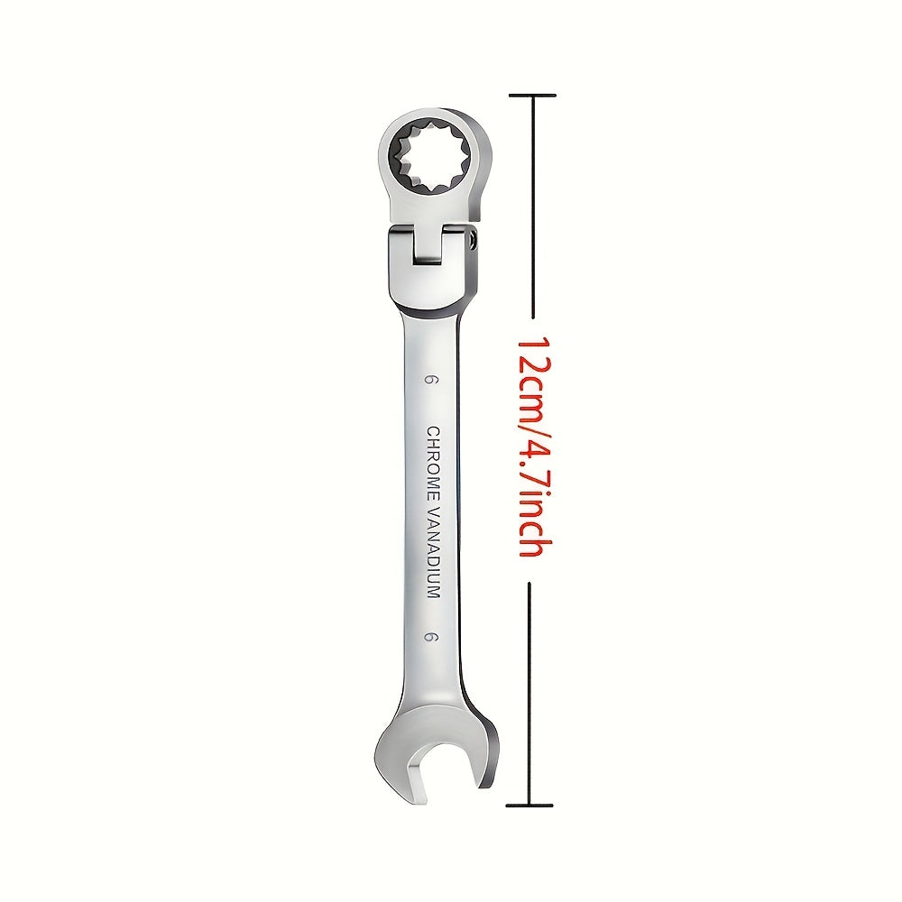 1pc/12pcs Ratchet Wrench Set | Dual-Use Flexible Head, Chrome Vanadium Steel, Automotive Manual Tools