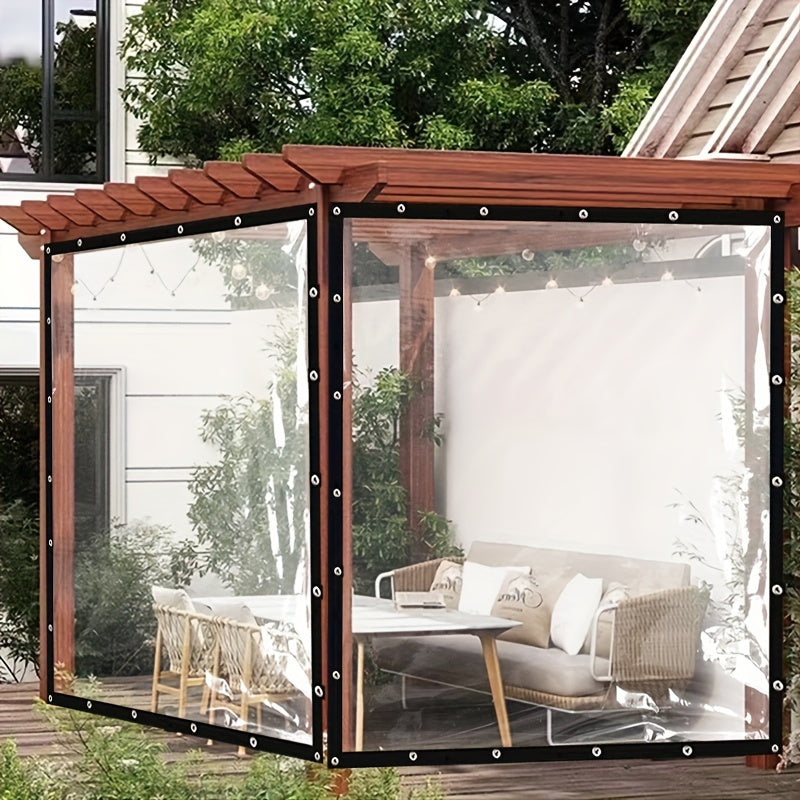 1pc Clear Waterproof Tarpaulin - Transparent Tarp Canopy Awnings for Winter Plants Cover and Greenhouse Film - Dustproof, Rainproof, UV Resistant, Heavy-Duty Garden Coverage with Long-Lasting Protection