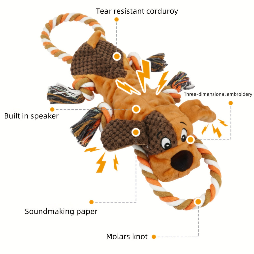 Upgraded Dog Toys for Aggressive Chewers Puppy Toys with Crinkle Paper and Squeaker, Interactive Tug of War Dog Toy for Small, Medium, and Large Breeds