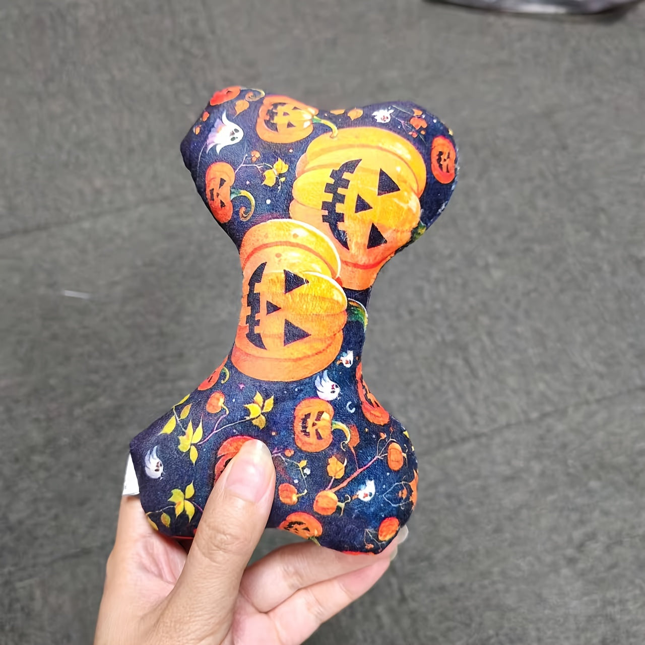Halloween-Themed Squeaky Dog Bone Toy -