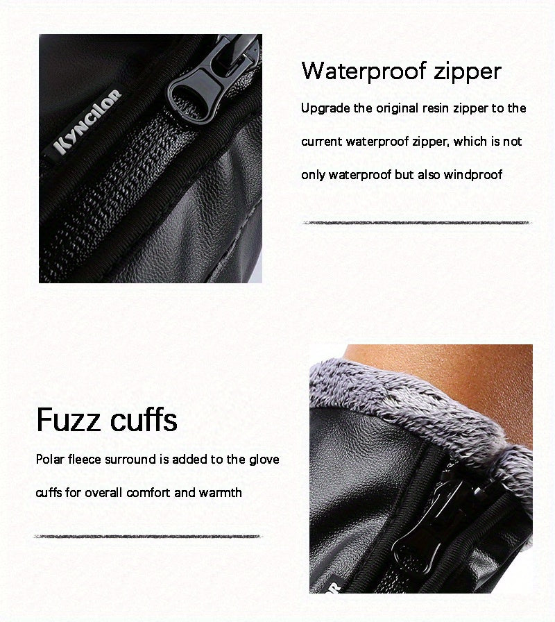 Winter Men Women Cycling Bike Gloves Full Finger Warm Fleece Cold Snow Gloves Windproof Anti-slip Touch Screen Ski Outdoor Sports Gloves