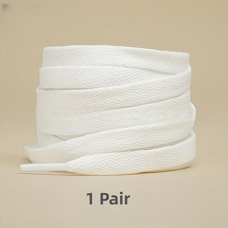 1pair Color Shoelaces Flat Sneakers Canvas Sports Shoelaces, Available In Multi Colors, Matching Use For Men Women