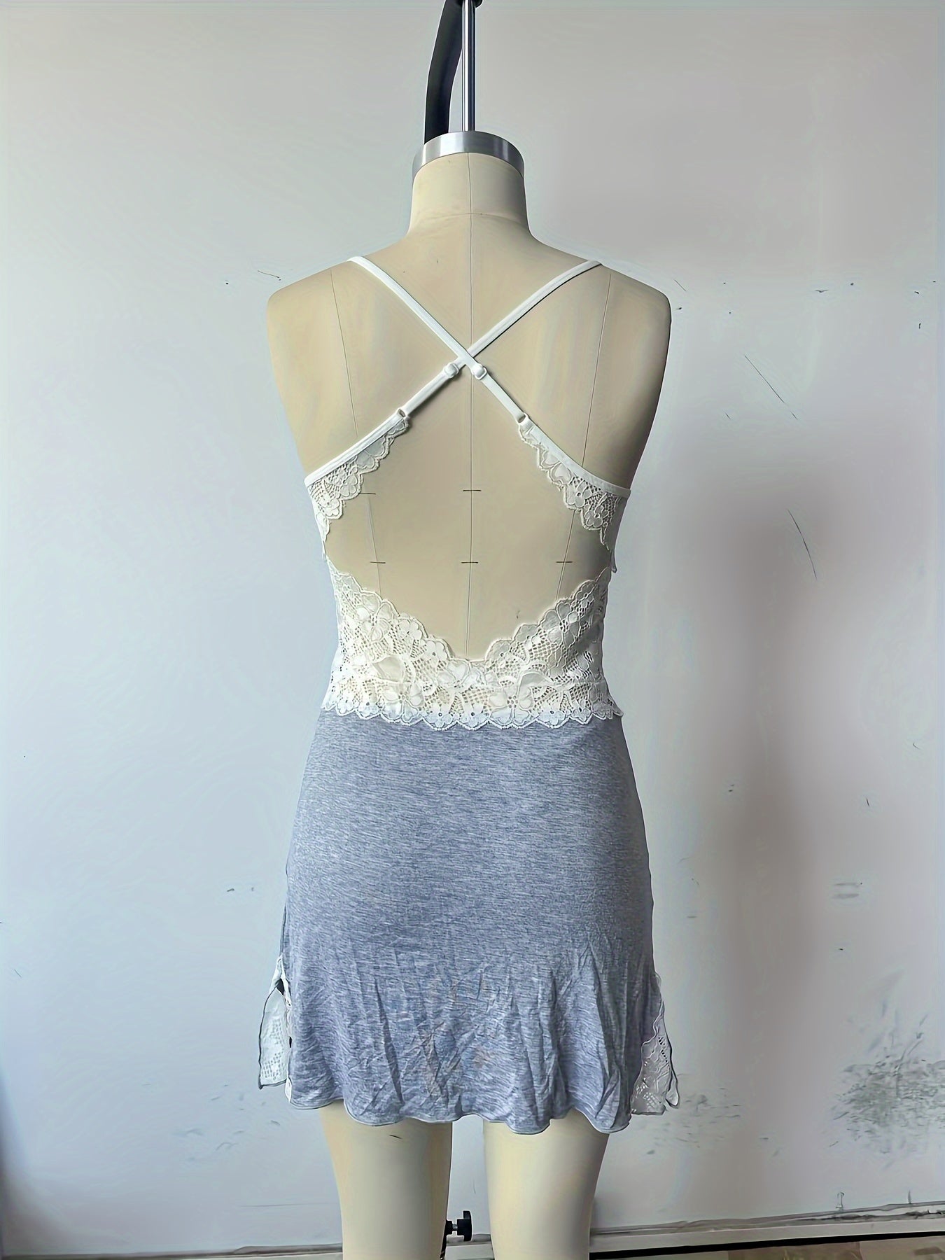 Women'S Elegant Lace Trim V-Neck Bathrobe