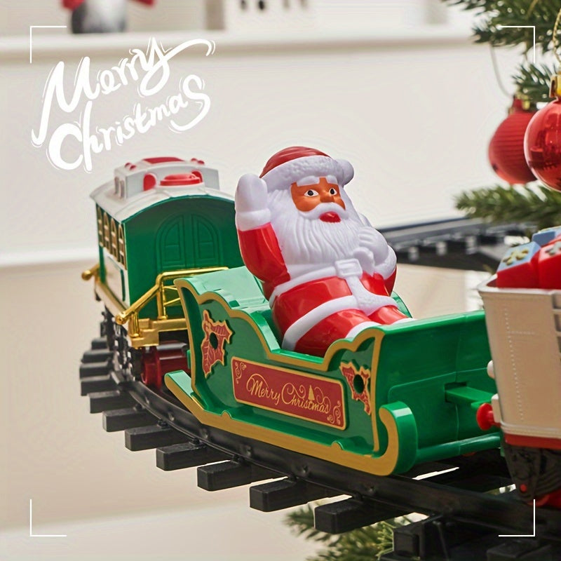 Foreign Trade Electric Christmas Train, Electric Sound And Light Can Hang Christmas Tree Christmas Rail Car, Christmas Gift Toys Peripheral Products Christmas Decor Gift For Christmas Halloween,