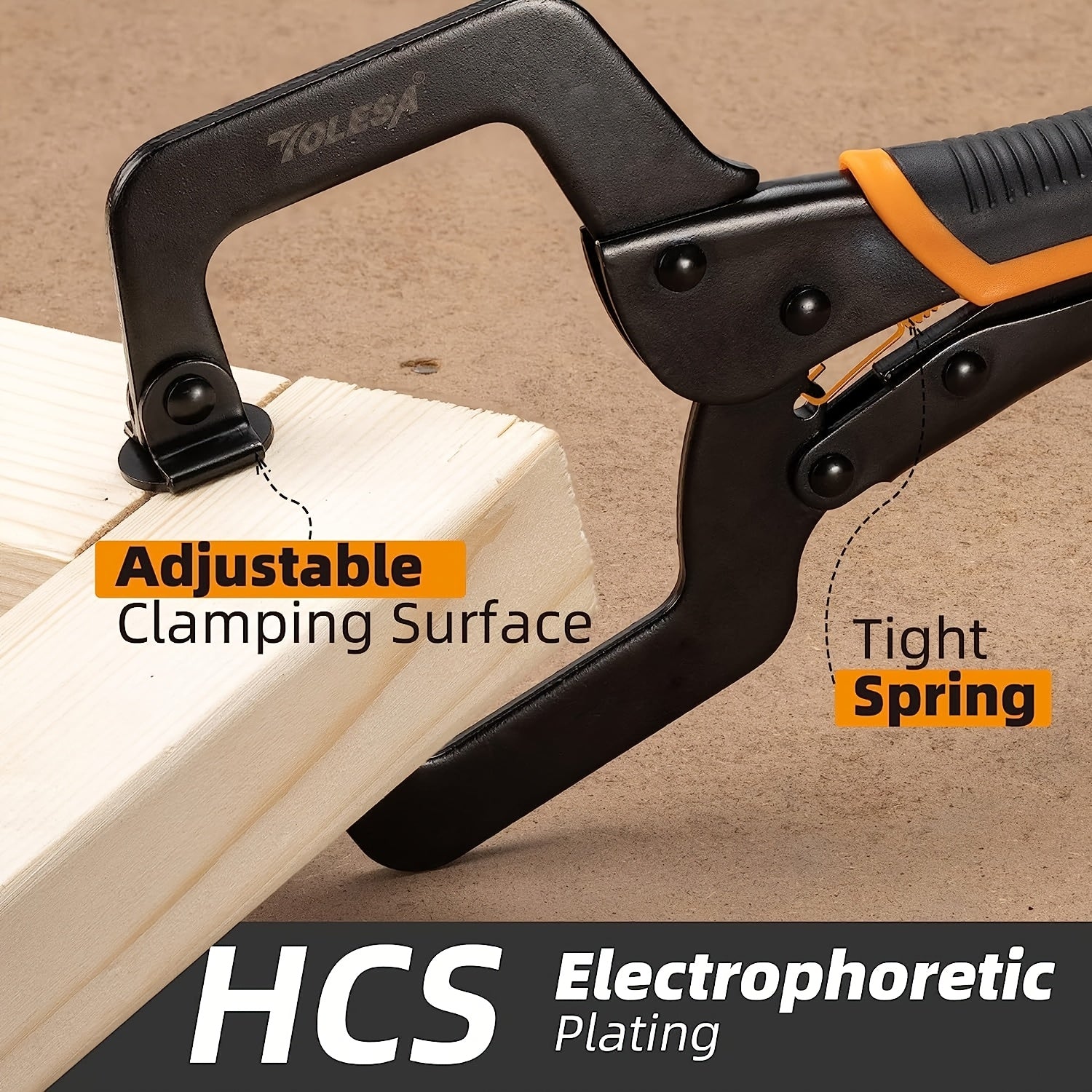 SHINYORK Black Electrophoresis Metal Face Clamp, 3pcs 6" Heavy Duty Locking C-Clamps