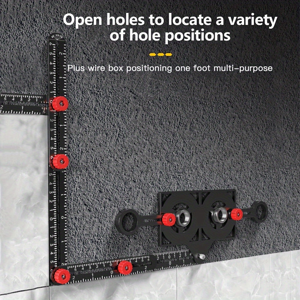 6-Fold Precision Aluminium Angle Measurer - Durable Template with Drilling Guide for DIY & Building Projects