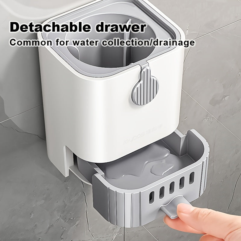 1 Set, Toilet Brush With Holder Set, Wall Mounted Long Handle Toilet Cleaning Brush With Holder, Flexible Toilet Bowl Cleaning Brush, No Dead Corner, Bathroom Cleaning Brush, Cleaning Supplies, Cleaning Tool, Back To School S
