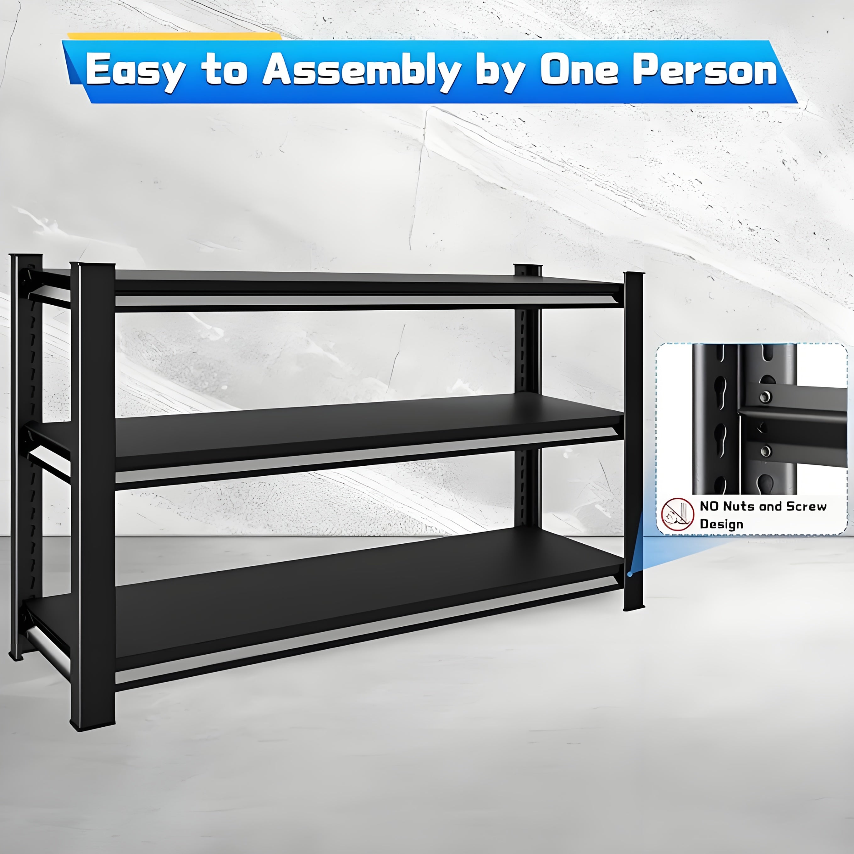 Heavy Duty Adjustable Garage Shelving Unit - 1600LB Capacity, Extra Wide 35.5"