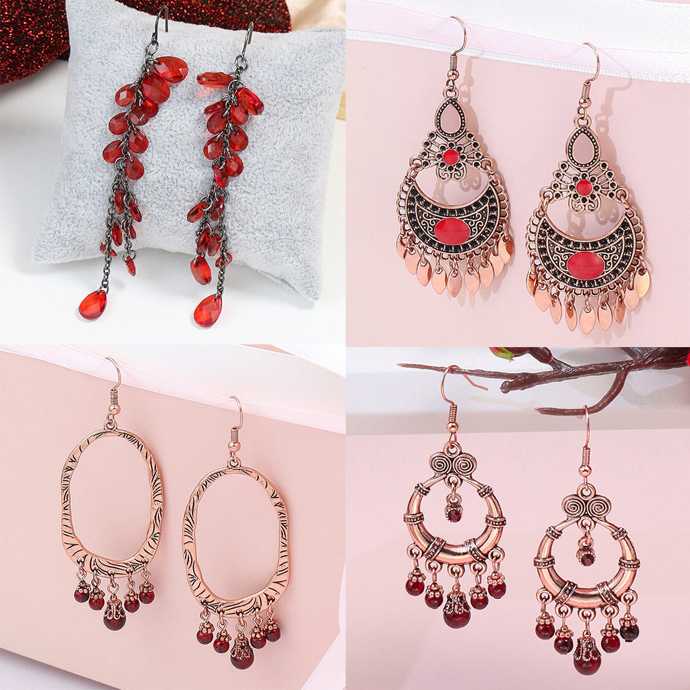 1 Pair/4 Pairs Vintage Style Women's Pendant  Tassel Earrings