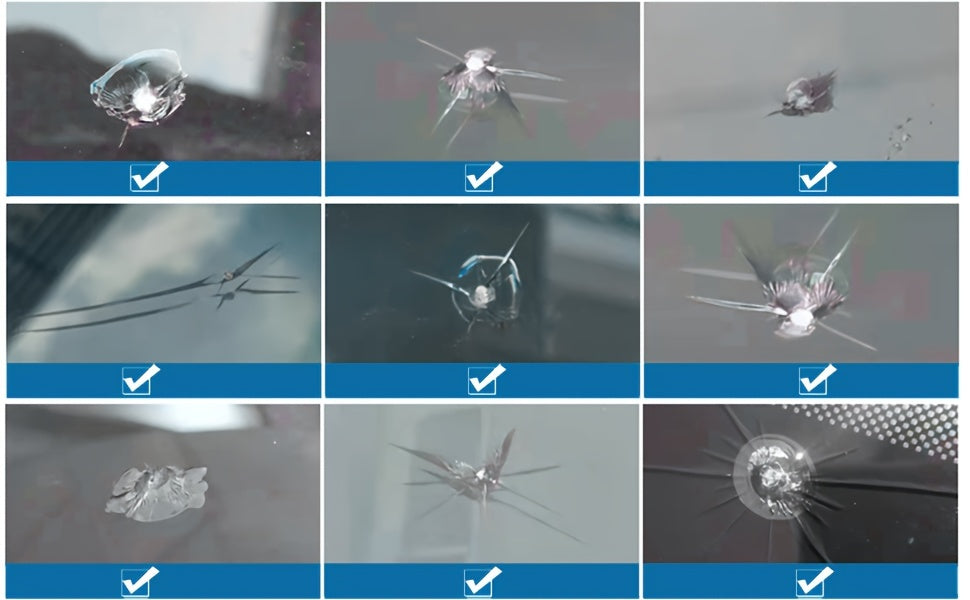 Windshield Repair Kit, Cracks Gone Glass Kit Automotive Windscreen Tool for Fixing Chips, and Star Shaped Crack, Nano Fluid Fille