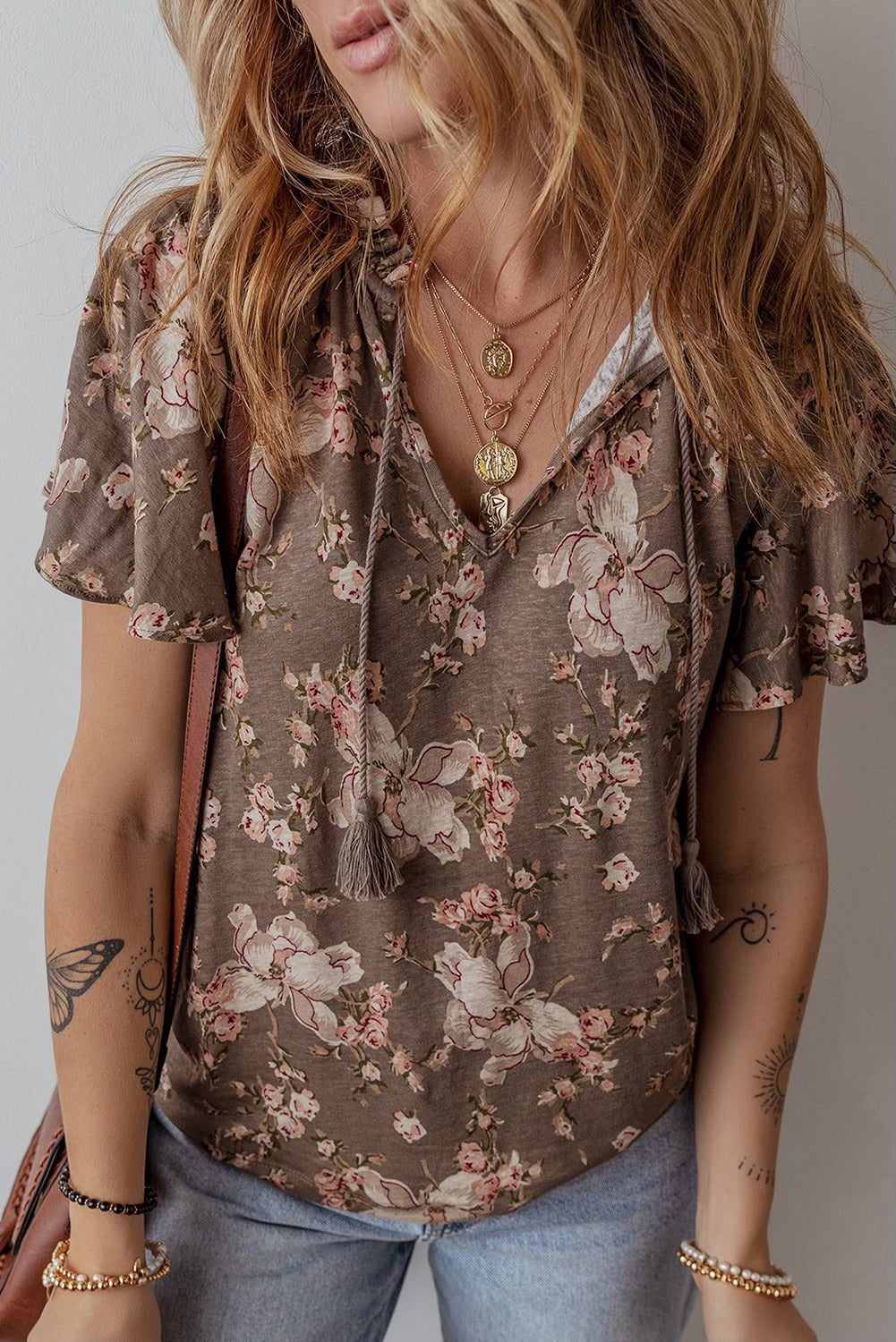 Khaki Floral Blouse FB
