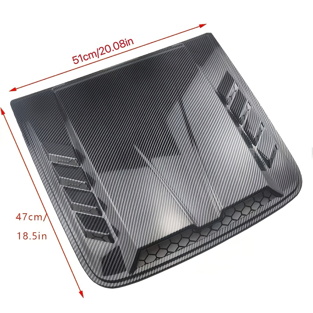 Polished ABS Universal Car Hood Vent Cover - Front Placement Automotive Hood Scoop with Air Flow Inlet for Enhanced Cooling - Fits Most Vehicles