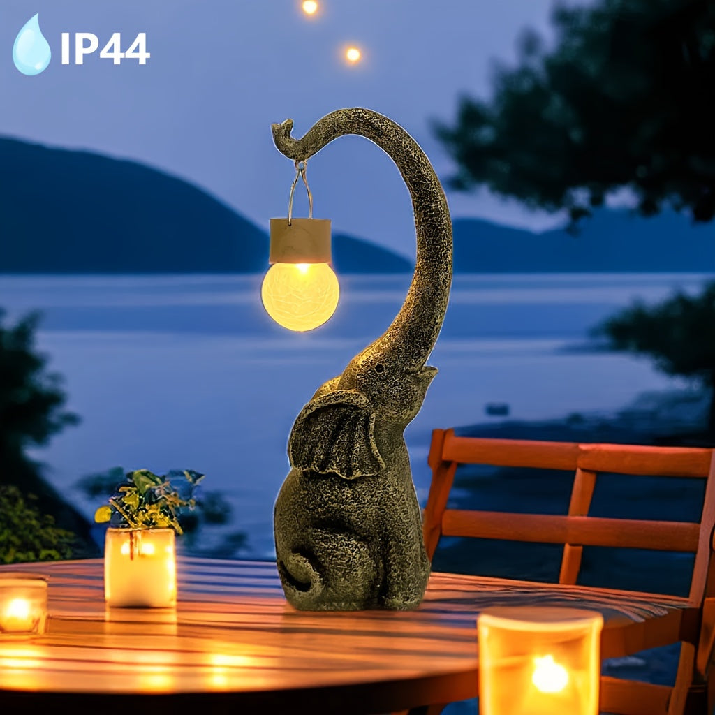 XXOASIS Solar-Powered Copper Elephant Statue Light - Perfect for Garden, Lawn, Balcony, Porch & Pond Decor | Rechargeable, Switch-Controlled Outdoor Illumination | Unique Gift Idea