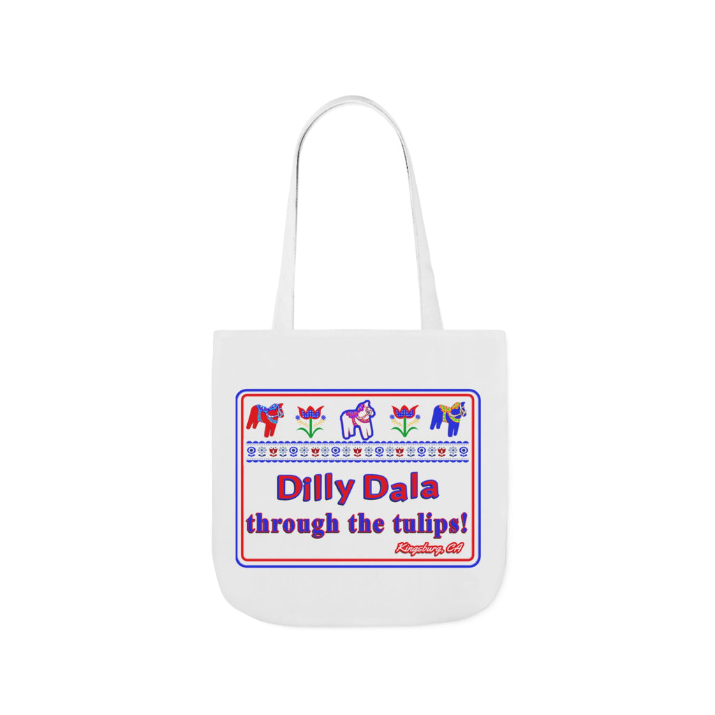 Dilly Dala Through the Tulips Canvas Tote