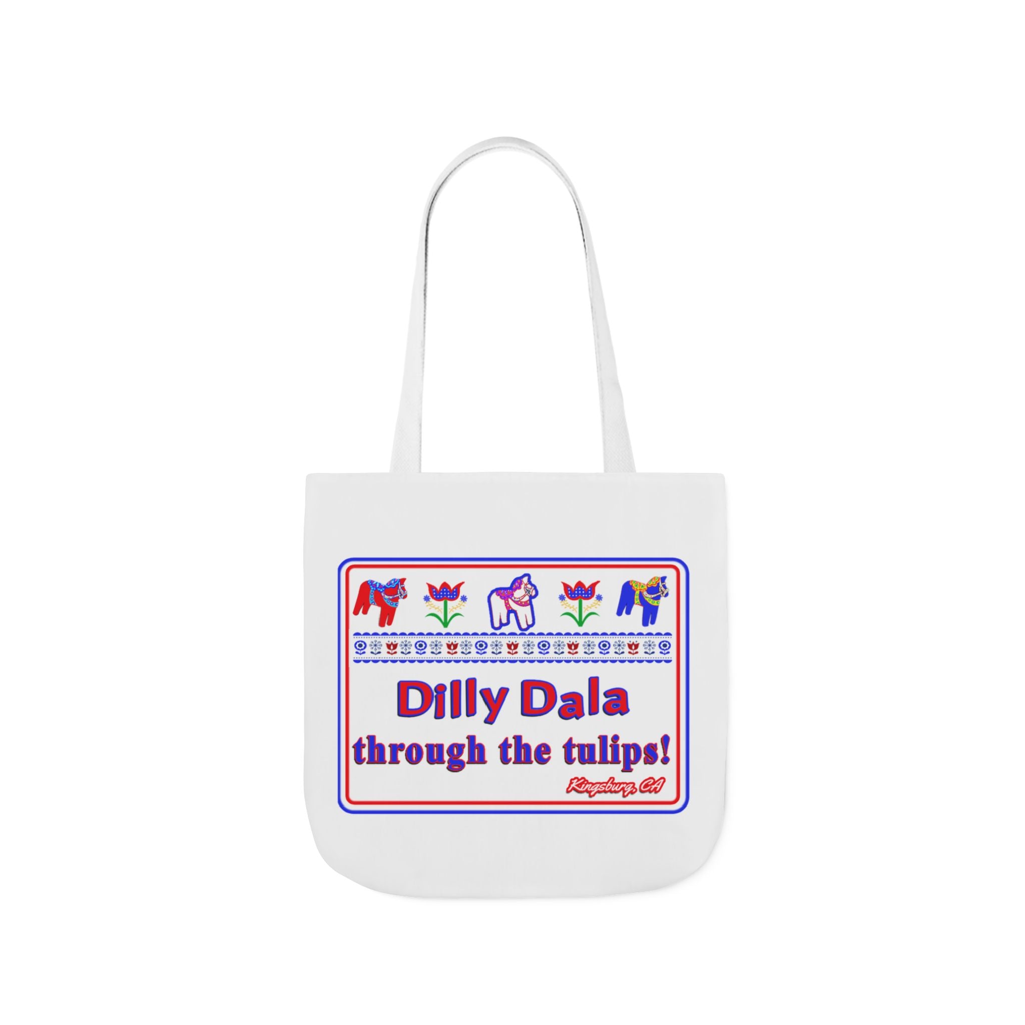 Dilly Dala Through the Tulips Canvas Tote