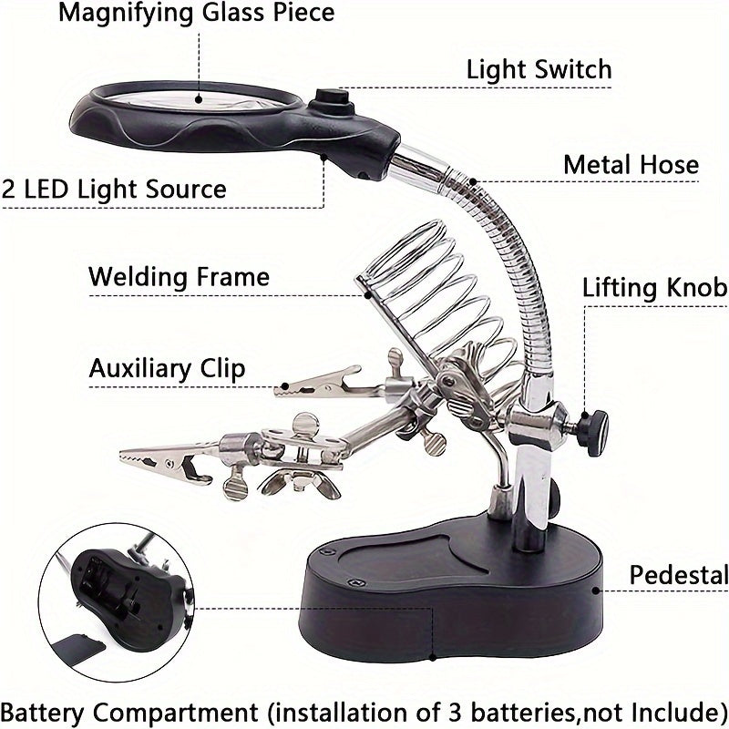 Professional Electronic Inspection & Repair Station with Built-in Lighted Magnifying Glass