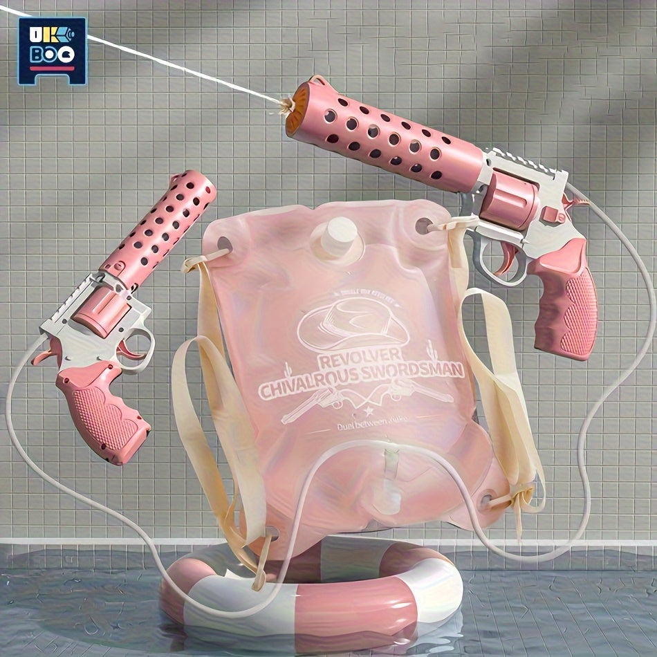 Revolver Electric Backpack Double Gun Can Continuously Shoot Summer Fall Pool Beach Park Family Friends Interactive Toys With Battery