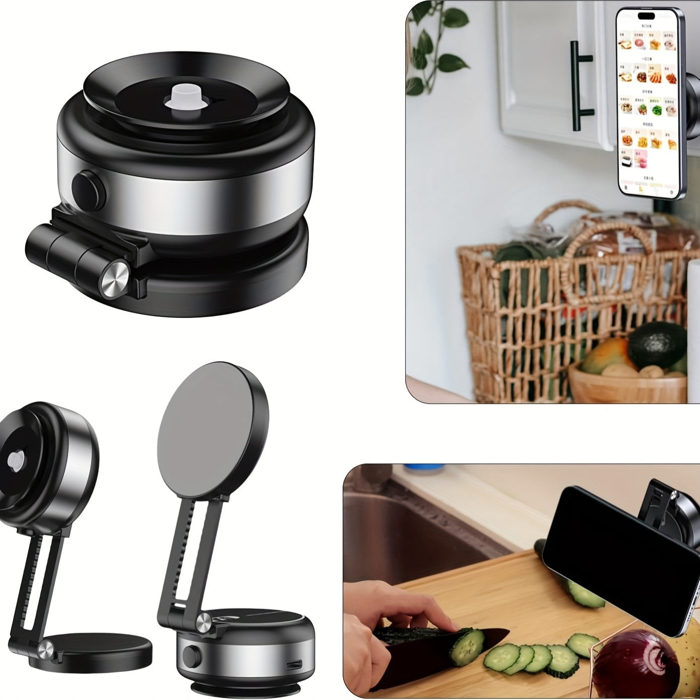 Car Mount Phone Holder For Vehicle, Vacuum Suction Design,