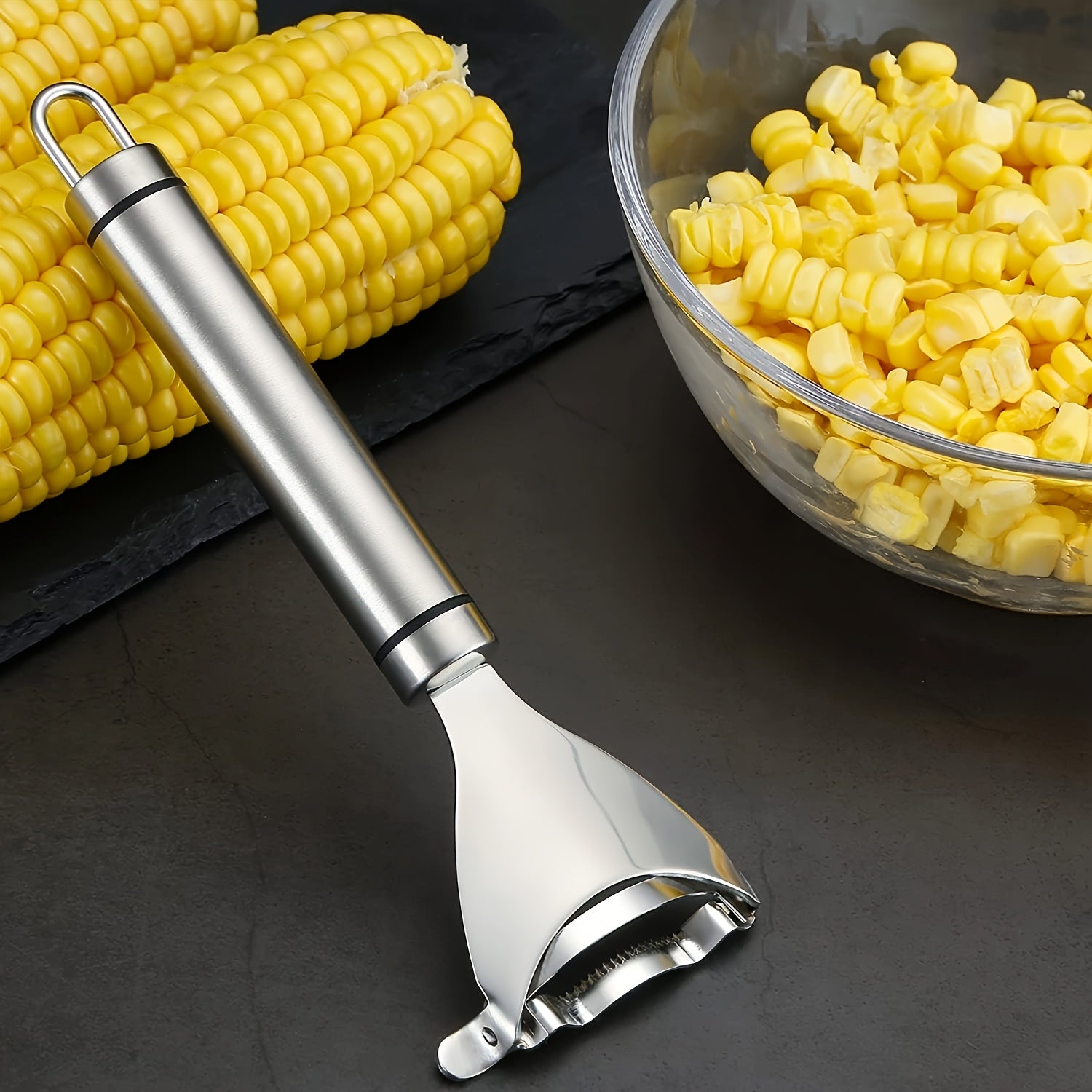 Ergonomic Stainless Steel Corn Cutter | Quick, Efficient Kernel Stripper with Comfort Grip