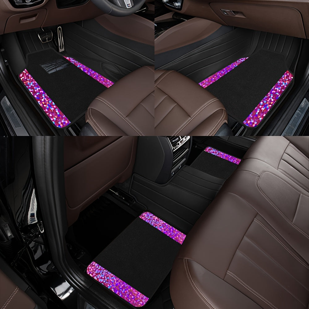 Muchkey Universal Fit Automotive Floor Mats fits Most Cars, SUVs, and Trucks, Colorful Outline Design Full Set Floor Liners