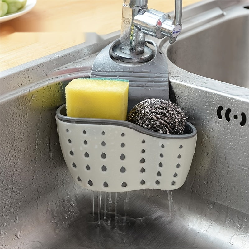 1 Pc Multifunctional Sink Sponge Rack With Adjustable Shoulder Strap