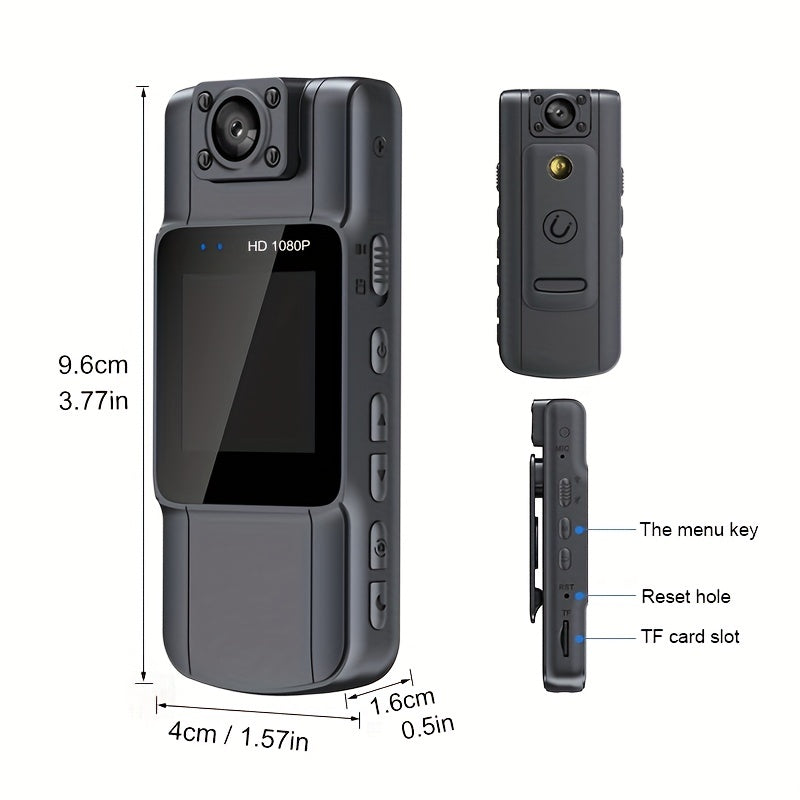 1pc Full 1080P Small Camera, Built-in 1000MAH Battery With Clip, Portable Cam With Night Vision, 4-5Hours Record, Suitable For Outdoor Sports, Travel Recording