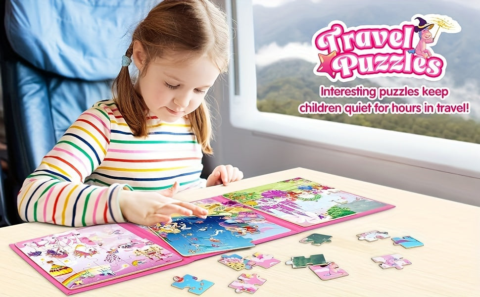 SYNARRY Unicorn Mermaid Princess magnetic puzzle,
