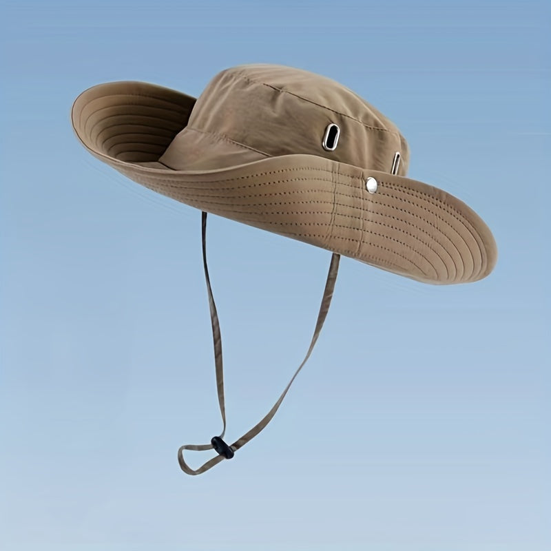 Wide Brim Fisherman Hat - djustable Unise Outdoor Sun Hat