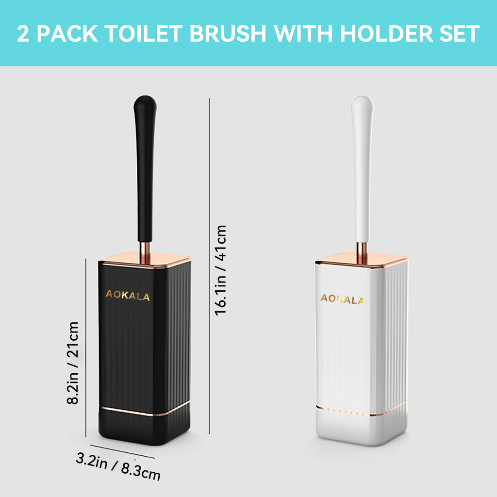 Aokala Toilet Brush And Holder, Elegant Toilet Bowl Brush Set