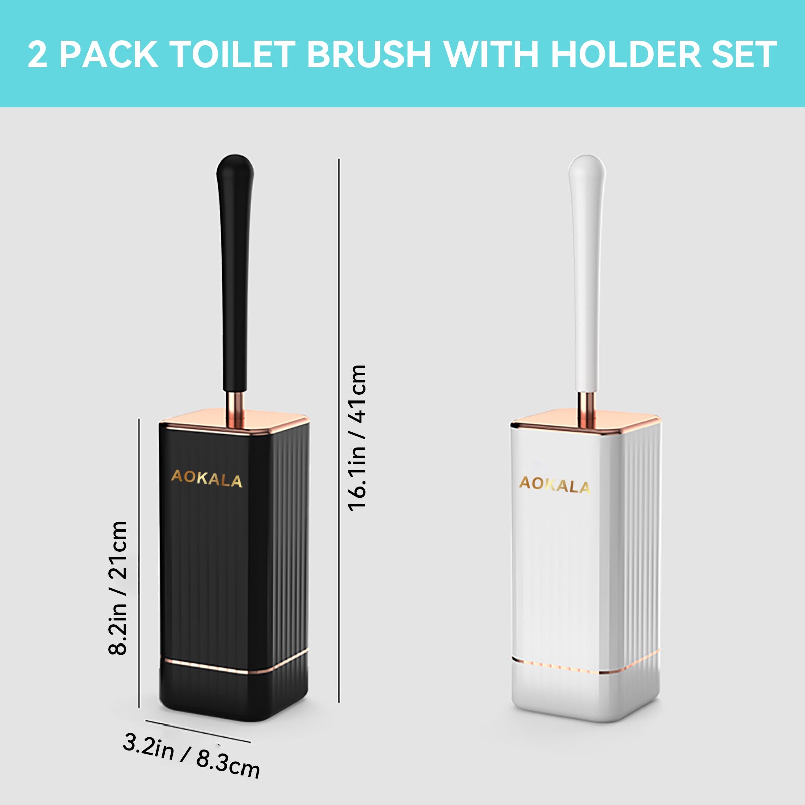 Aokala Toilet Brush And Holder, Elegant Toilet Bowl Brush Set