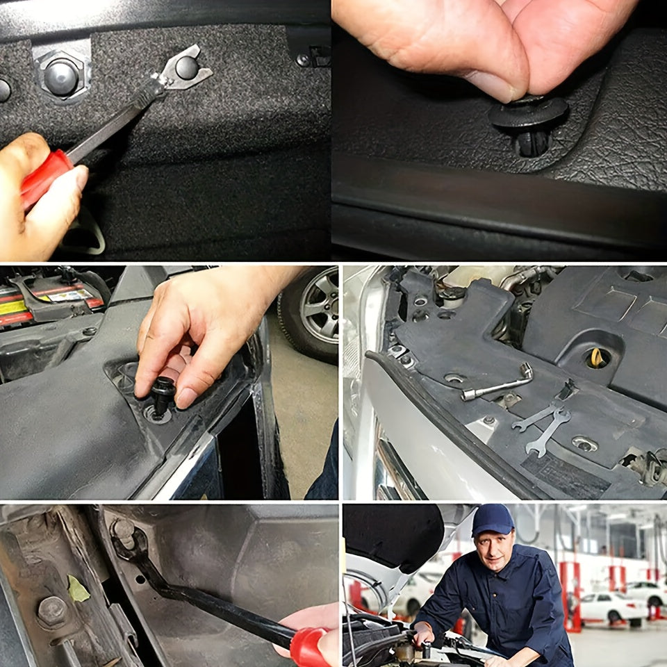 1115-Piece Auto Fastener Kit With Snap Pins, Rivets & Tools - Durable Plastic Car Body, Bumper & Door Trim Retainer Set Car Fastener Clips Automotive Fasteners