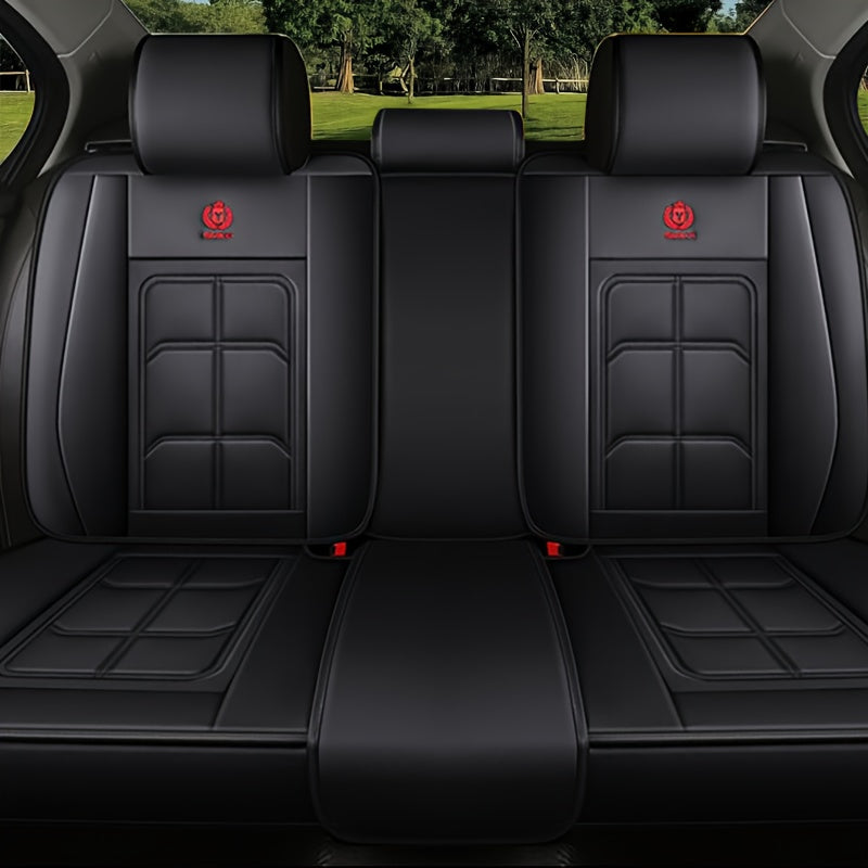 Universal PU Leather Car Seat Set, 5 Seat Full Set Car Seat Cover,