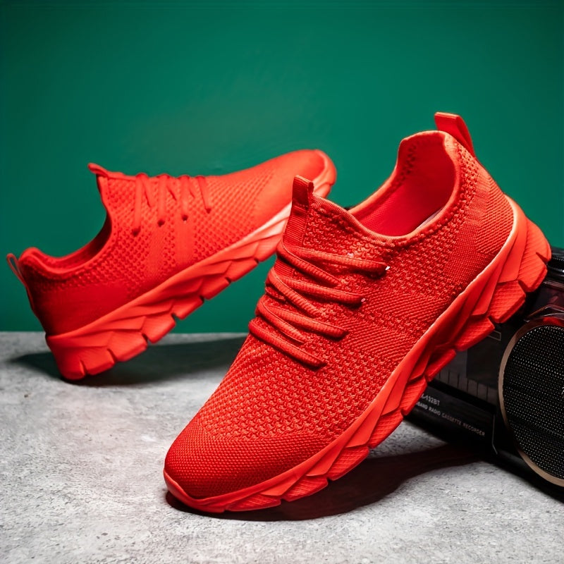 Womens Super-Breathable Flying Woven Sneakers - Stylish Casual Running Shoes with Lightweight Cushioning - Durable One-Color Charm for Sports & Everyday Wear