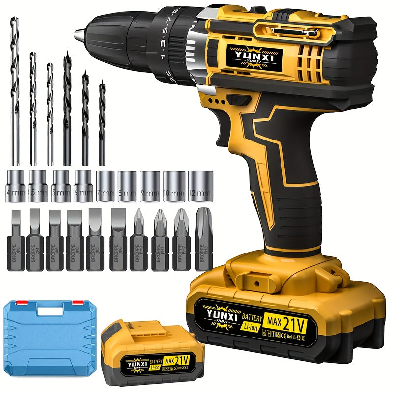 21V Cordless Drill Set Impact Drill with Battery And Quick Charger