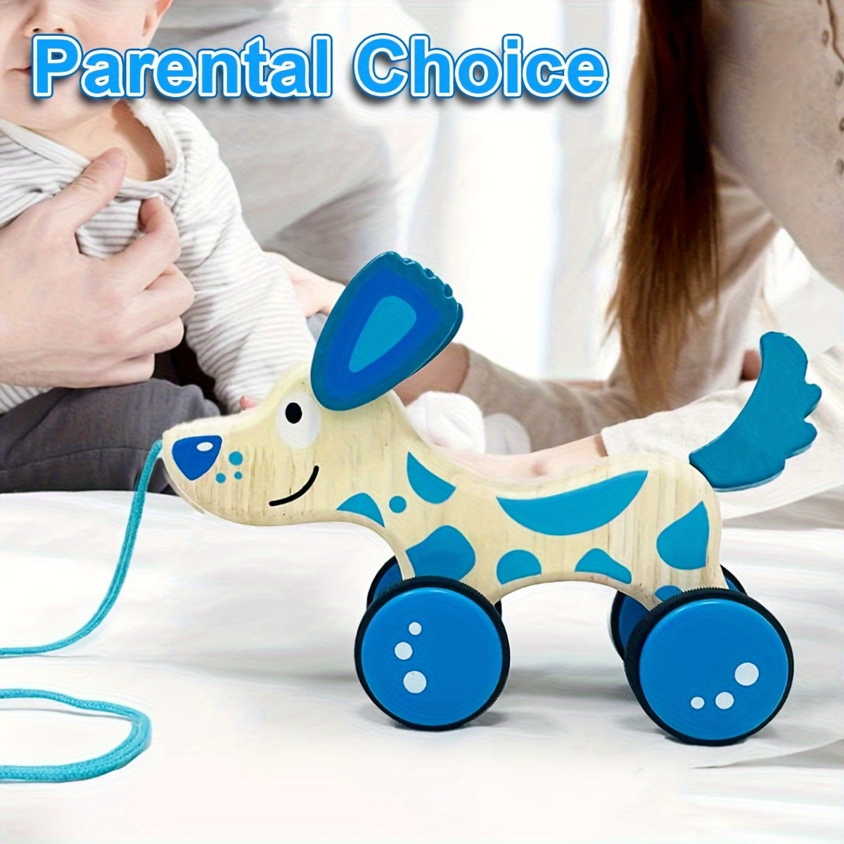 Wooden Pull Along Dog Toy - STEM Push and Pull Toys for Toddlers - Educational Wooden Toy for Early Development, Handcrafted, Non-Toxic, and Durable for Little Ones to Learn and Play
