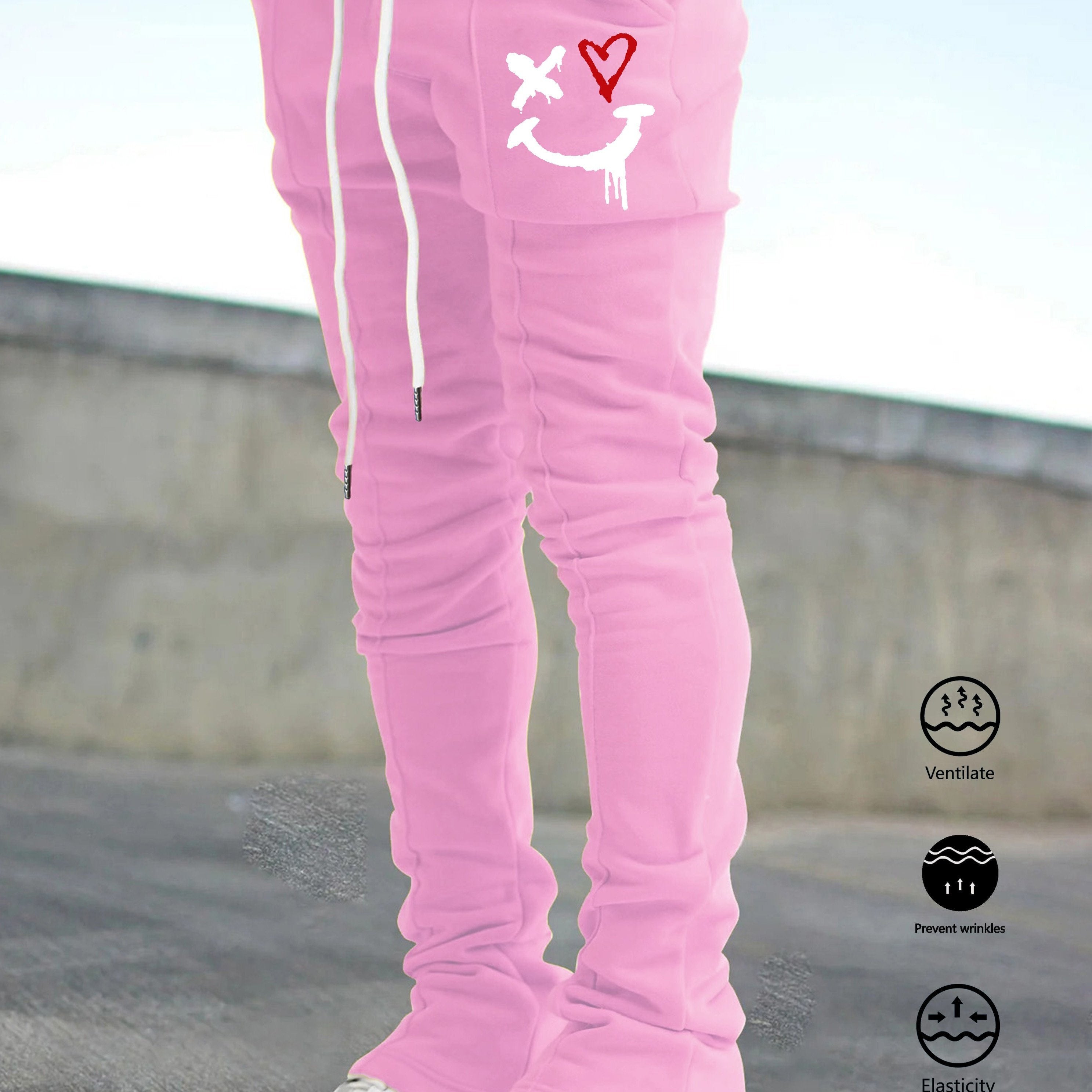 The Hottest Anti-Wrinkle Micro-Elastic Comfortable And Breathable Men'S Casual Trousers Front Mid-Flare Men'S Trousers Jogging Sports Trousers Trendy Trousers Rock Hip-Hop Trousers