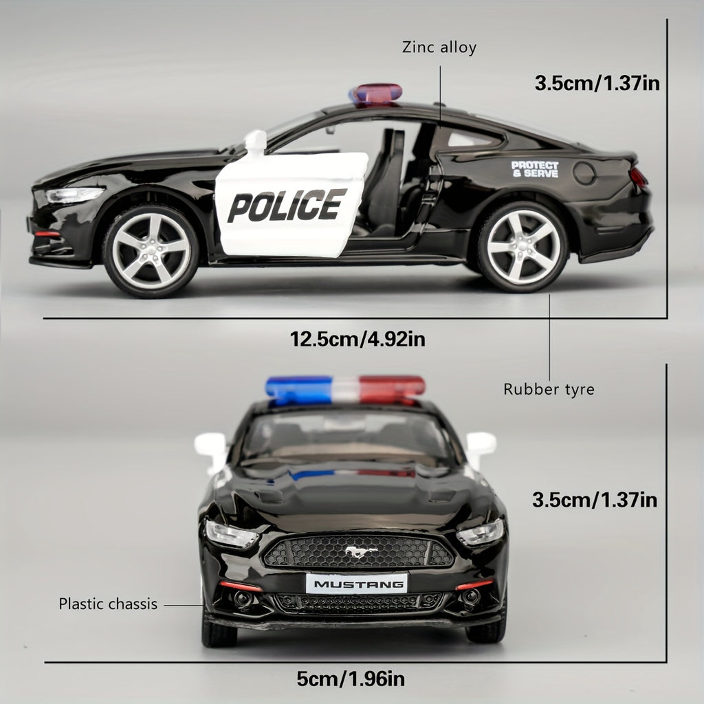 RMZCITY 1/36 Ford Mustang Police Car Model Zinc Alloy Die-Cast Pull Back Vehicles Toys As Gift (Black)