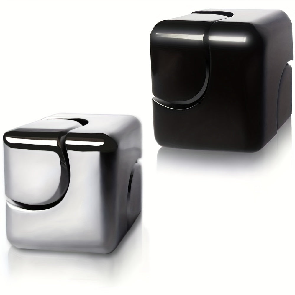 2pcs Desk Fidget Toys Spinner-Cube: Colorful Square Cube, Desktop Toys, High-Speed Bearing Rotating Toys Metal Desk Fidgets For Adults