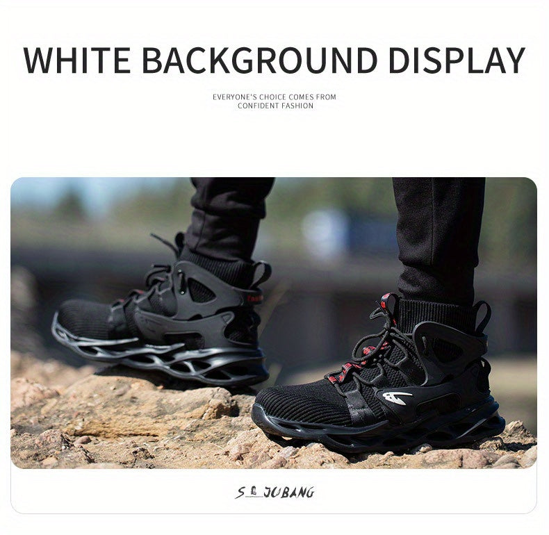 PLUS SIZE Men's Lightweight Safety Resistant Work Boots, Casual Comfortable Blade Boots