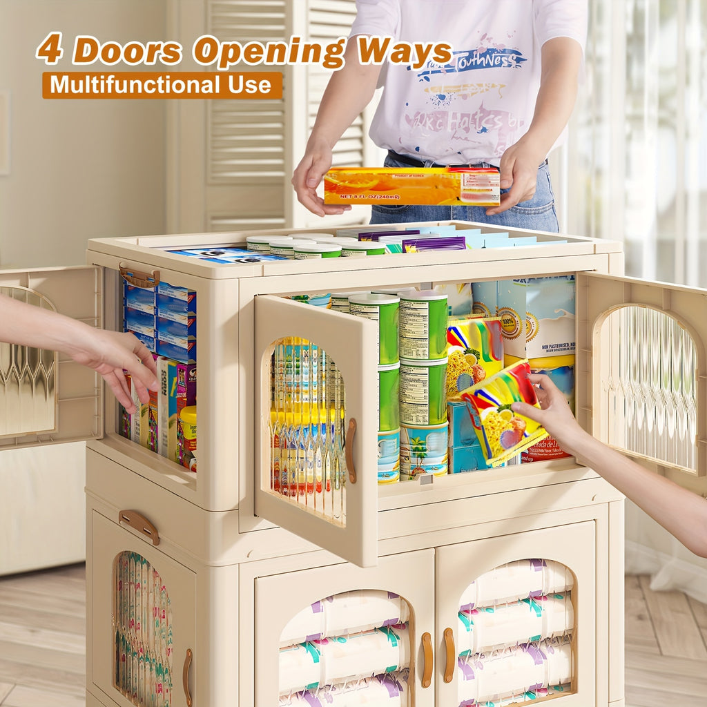 75GALPlastic Storage Bins with Lids and Magnetic Doors | Food Storage Containers