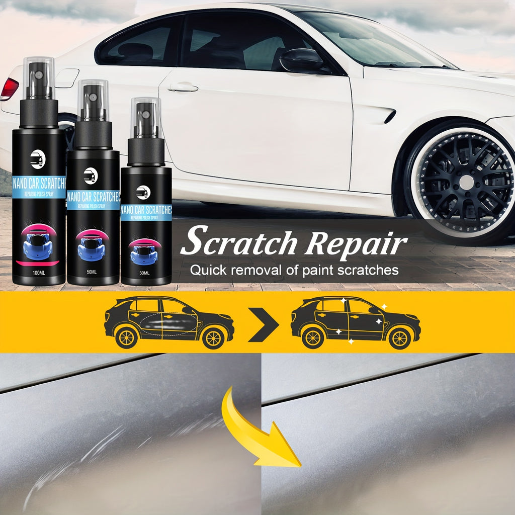 Auto Scratch Repair Spray, 2023 New 3 In 1 Auto Scratch Remover For Deep Scratches, Automotive Nano Spray Coating, Auto Paint Scratch Remover Body