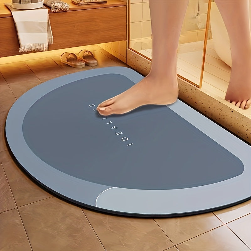 Single Piece Highly Absorbent And Slip-Resistant Bath Mat - Fast-Drying, Made of Diatomaceous Earth, Ideal for Showers, Bathtubs, Laundry Areas, Entryways, Toilet Mats, Rugs, And Bathroom Mats