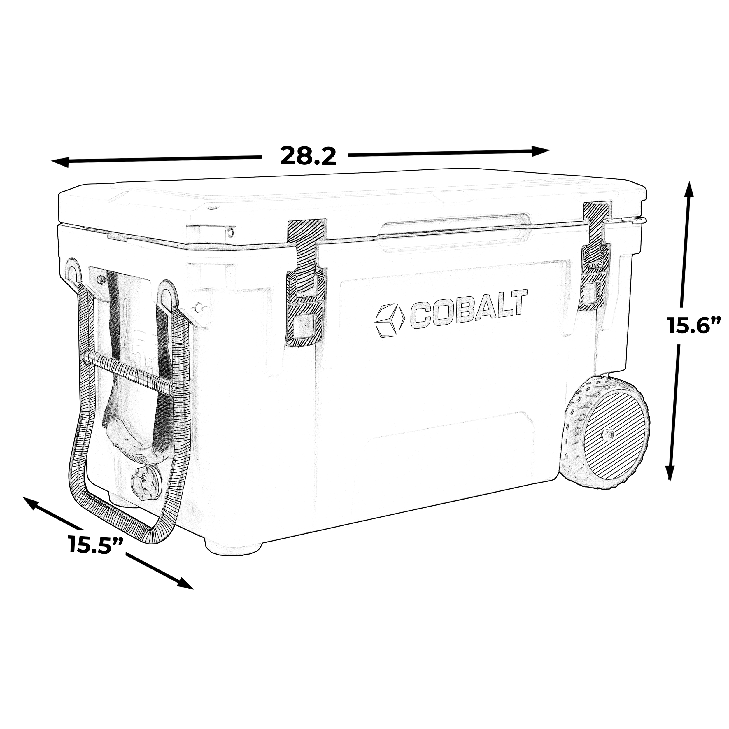 Cobalt 55 Quart with Wheels Roto-Molded Super Cooler