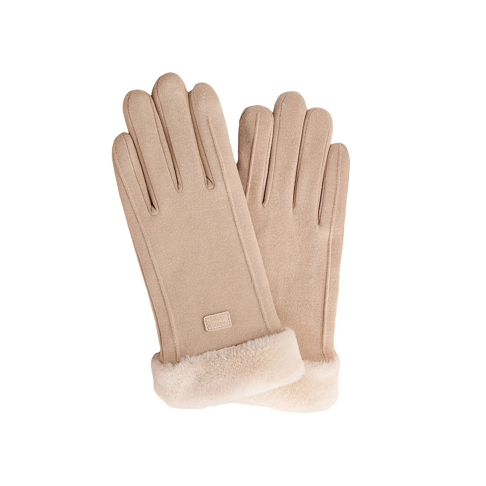 Pair of Thickened Warm Winter Gloves, Unisex Touchscreen Gloves for Outdoor Skiing and Cycling