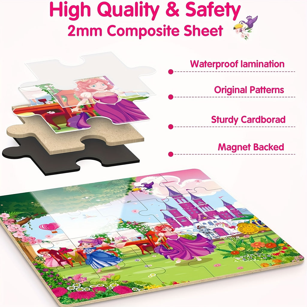 SYNARRY Unicorn Mermaid Princess magnetic puzzle,
